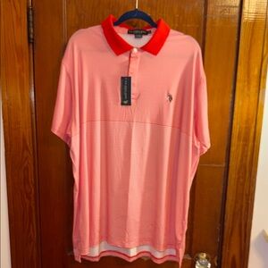 U.S. Polo Assn. Men's White and Red Polo Shirt